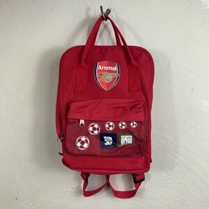 Arsenal FC Red Backpack Soccer Ball Patch Adjustable Straps Front Pocket